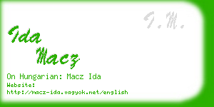 ida macz business card